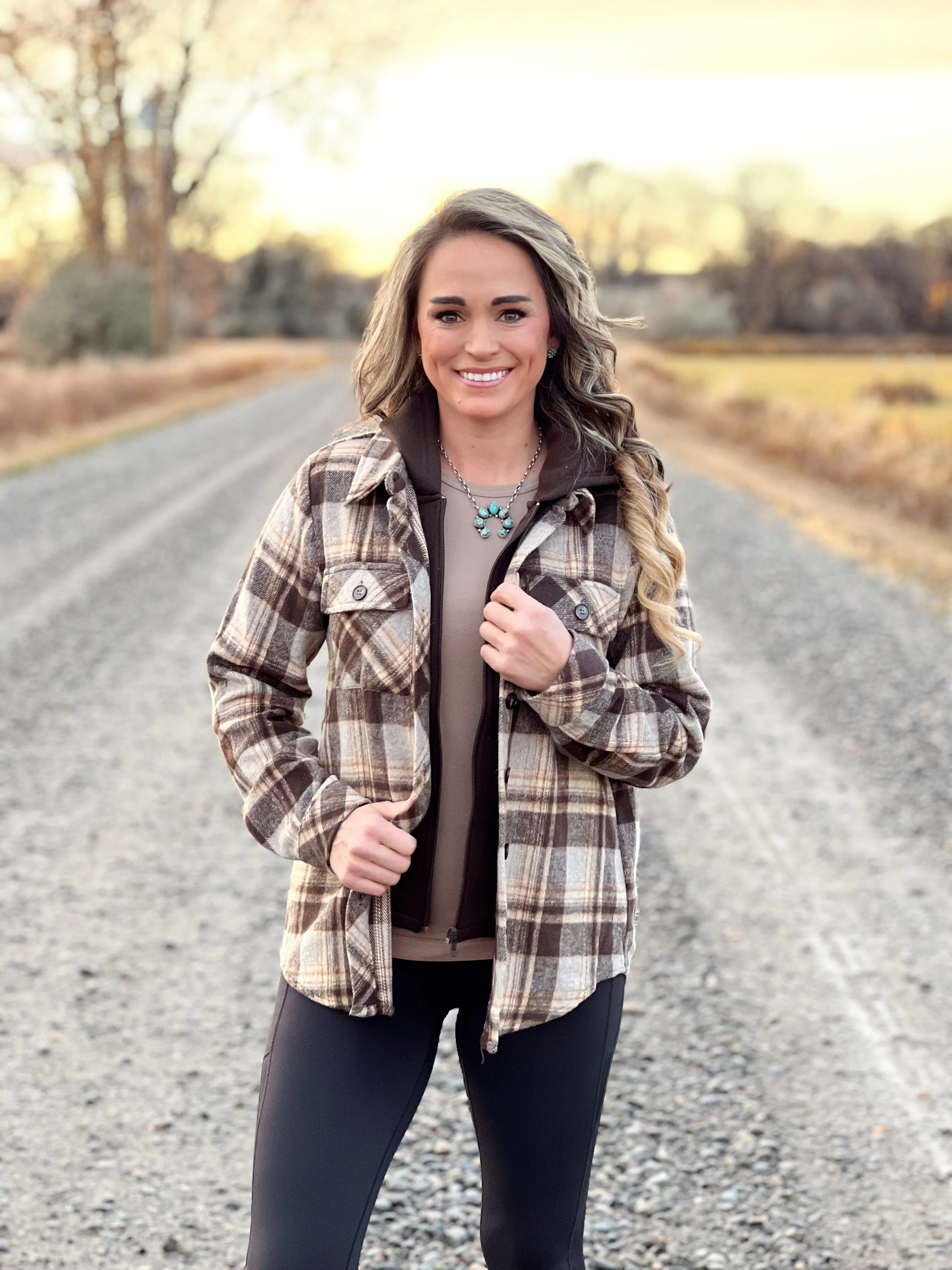 The Plaid Double Hooded Shirt Jacket