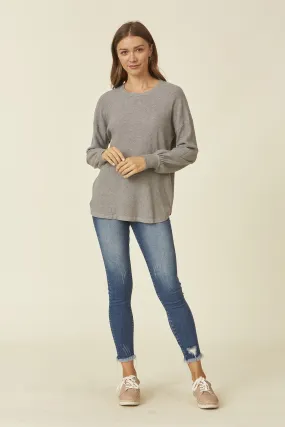 Thermal Sweater Top in Gray