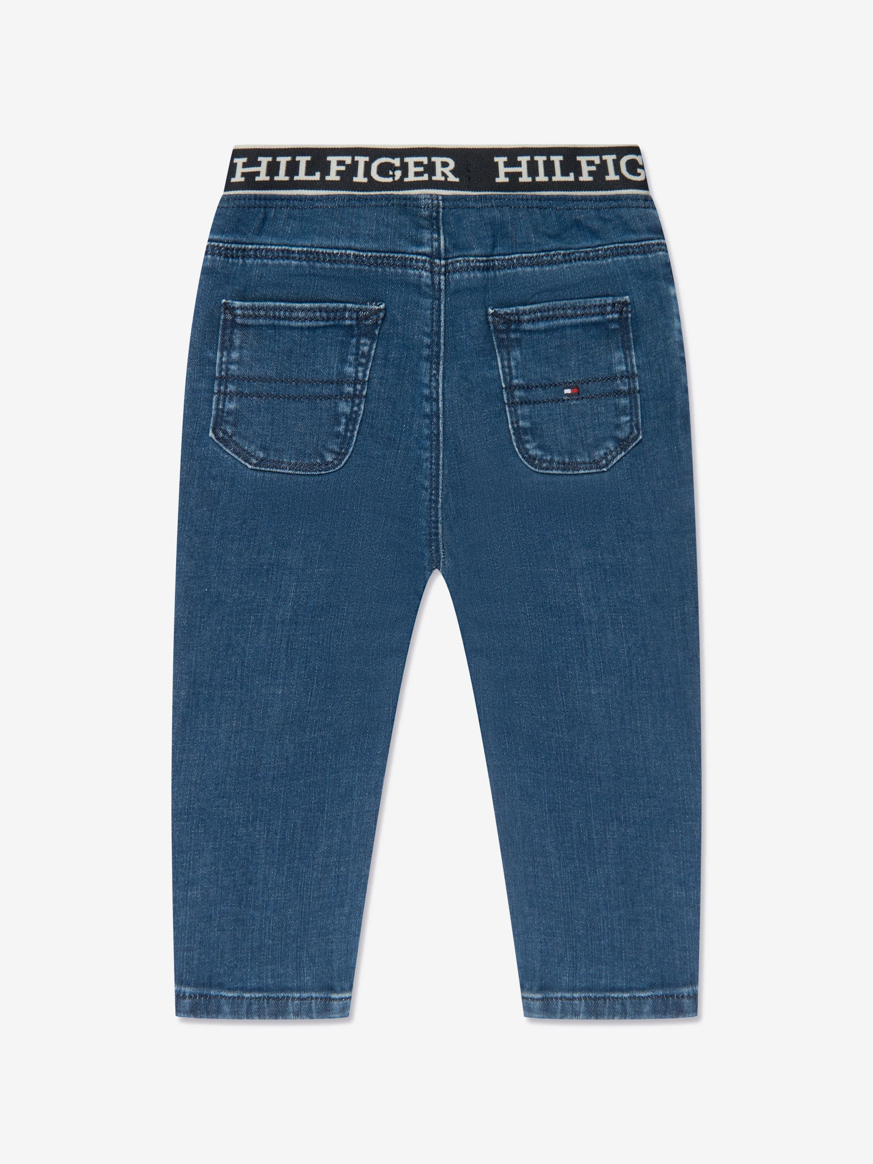 Tommy Hilfiger Baby Boys Monotype Denim Pants in Blue