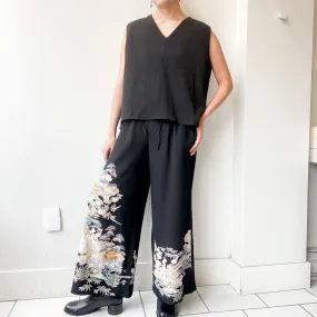 Tsumugi | Vintage Silk Kimono Two Piece | TP8 - Black