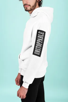 Unstoppable Premium Non Zipper White Hoodie