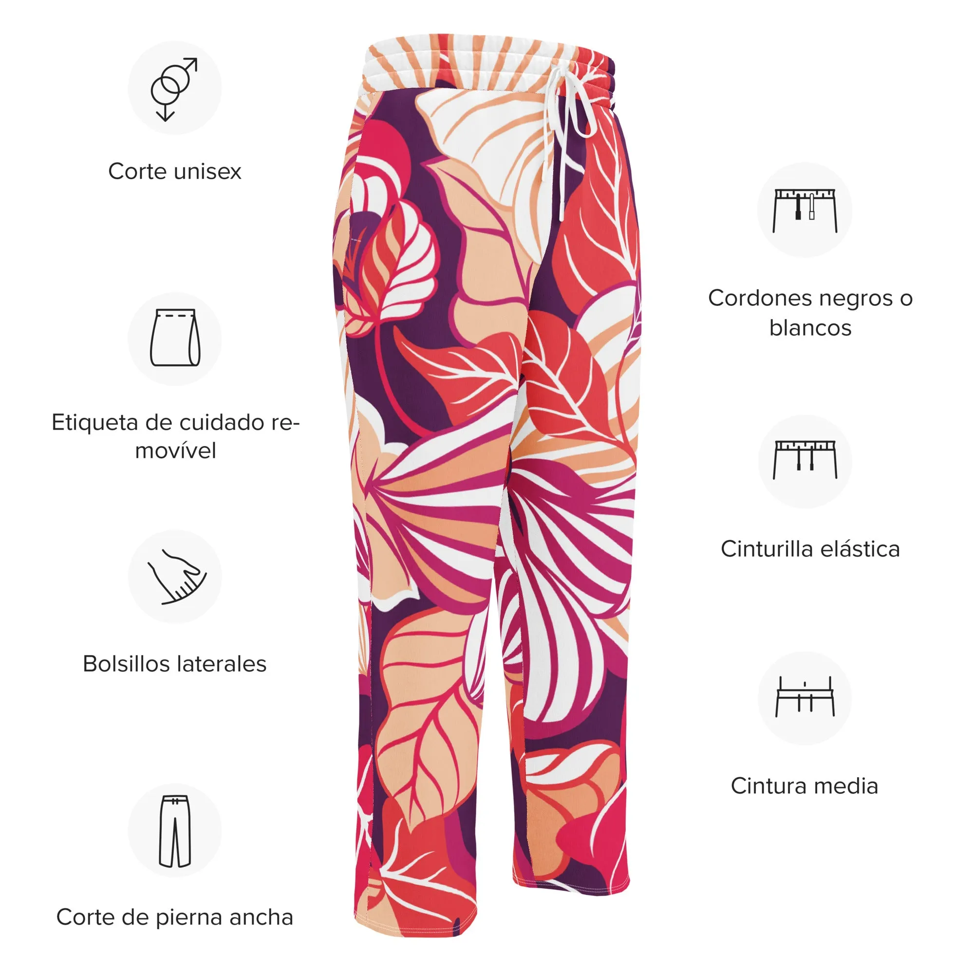 Valentines Day Wide Leg Joggers - Flower (Glamourange Valentine Day Gifts Wide Leg Joggers - Design 002)