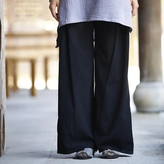 Wide Leg Flowy Linen Palazzo Pants  | Zen