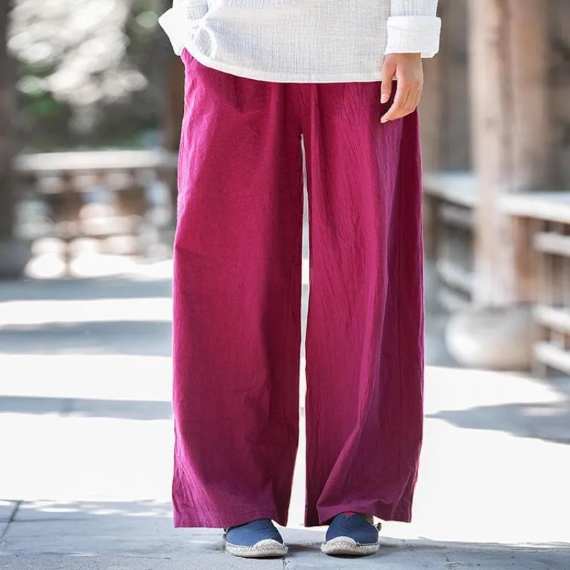 Wide Leg Flowy Linen Palazzo Pants  | Zen