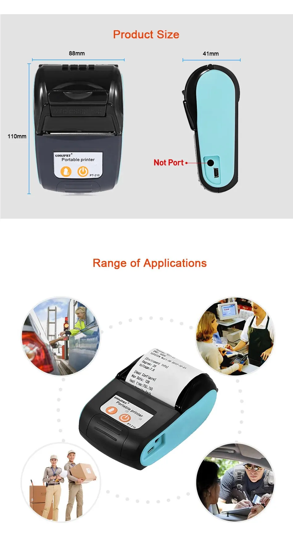 Wireless Mini Thermal Printers Portable Receipt Printer Bluetooth 58mm Mobile Phone Android POS PC Pocket Bill Makers Impresora