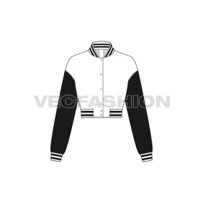 Women Crop Varsity Jacket