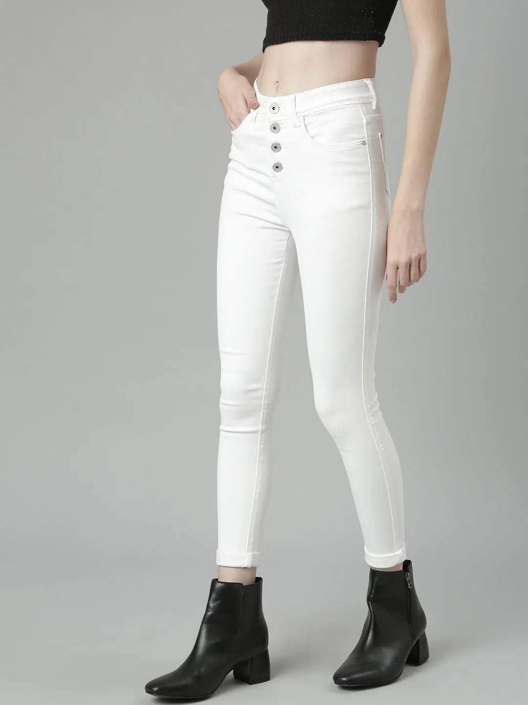 Women White Denim Jeans