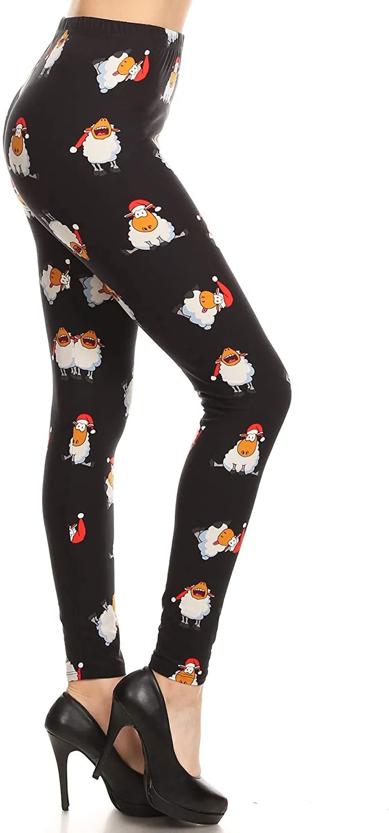 Women's Ultra Soft Christmas Reindeer Santa Snowman Holiday Printed Fashion Leggings BAT22