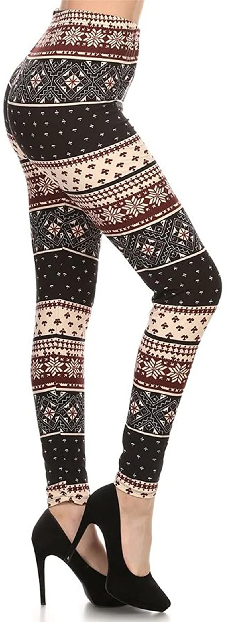 Women's Ultra Soft Christmas Reindeer Santa Snowman Holiday Printed Fashion Leggings BAT22