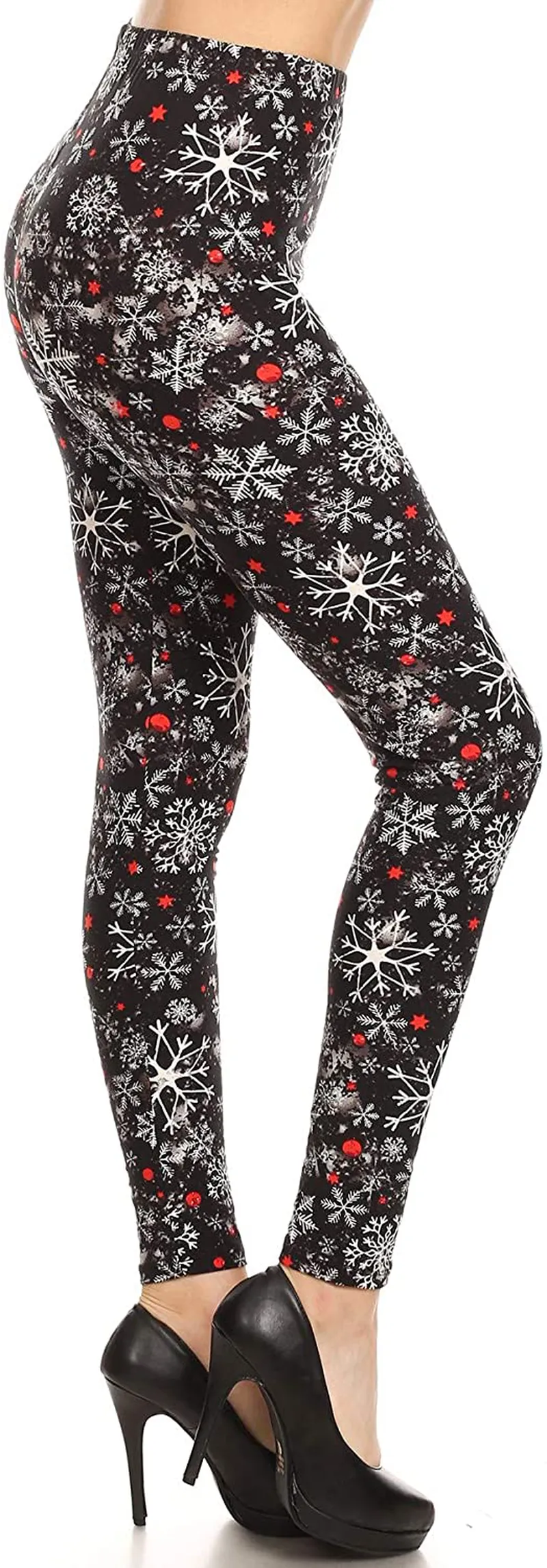 Women's Ultra Soft Christmas Reindeer Santa Snowman Holiday Printed Fashion Leggings BAT22