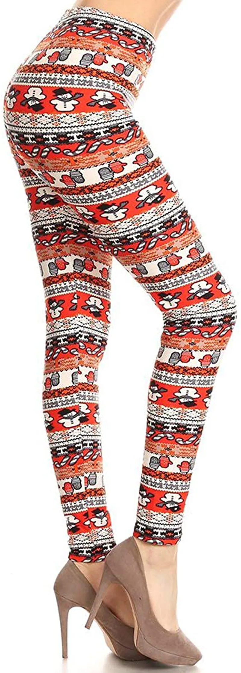 Women's Ultra Soft Christmas Reindeer Santa Snowman Holiday Printed Fashion Leggings BAT22