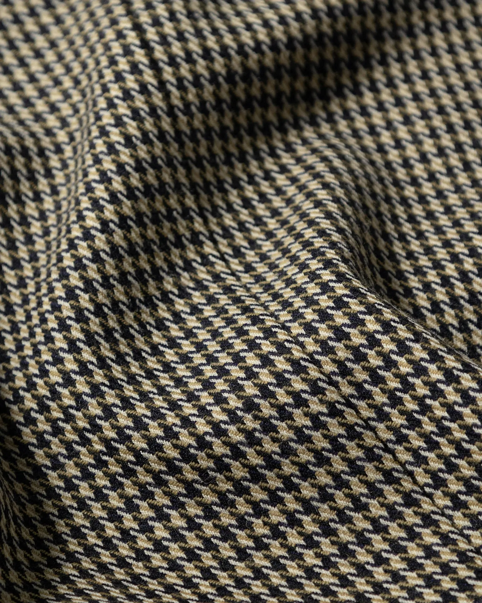 Wool Loafer Jacket in Taupe/Black Houndstooth