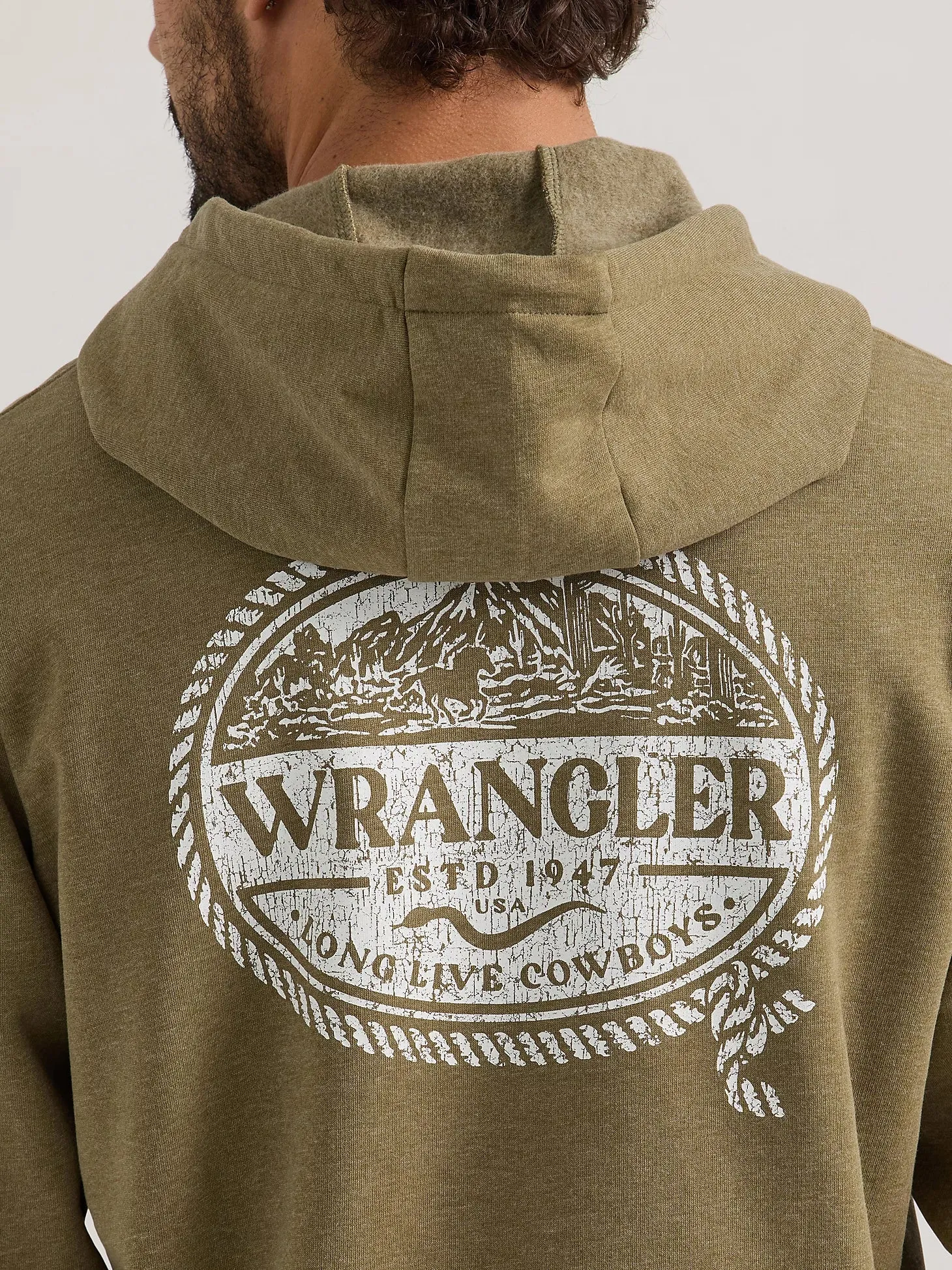 Wrangler Men's Rope Frame Logo Pullover Hoodie - Burnt Olive - 112350060