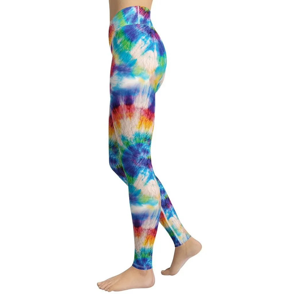 Wrinkled Effect Tie Dye Yoga Leggings