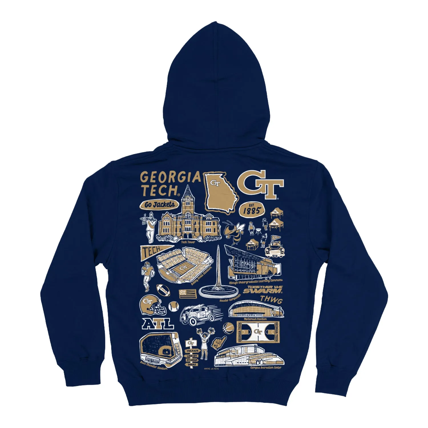 Youth Georgia Tech Yellow Jackets Impressions Hooded Navy Sweatshirt