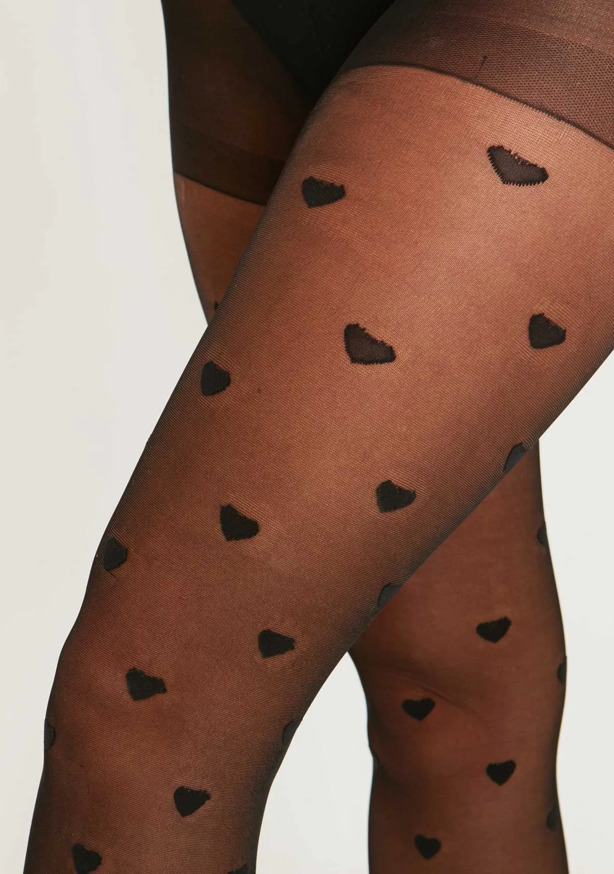 Zelda Black Heart Patterned Tights