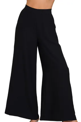 Zenana Be Your Best Black Wide Leg Pants