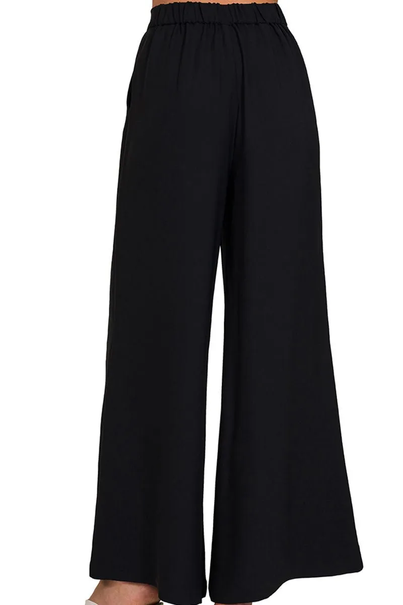 Zenana Be Your Best Black Wide Leg Pants