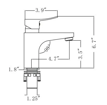 ZY1008-GB Legion Furniture Single Hole Single Handle Bathroom Faucet with Drain Assembly